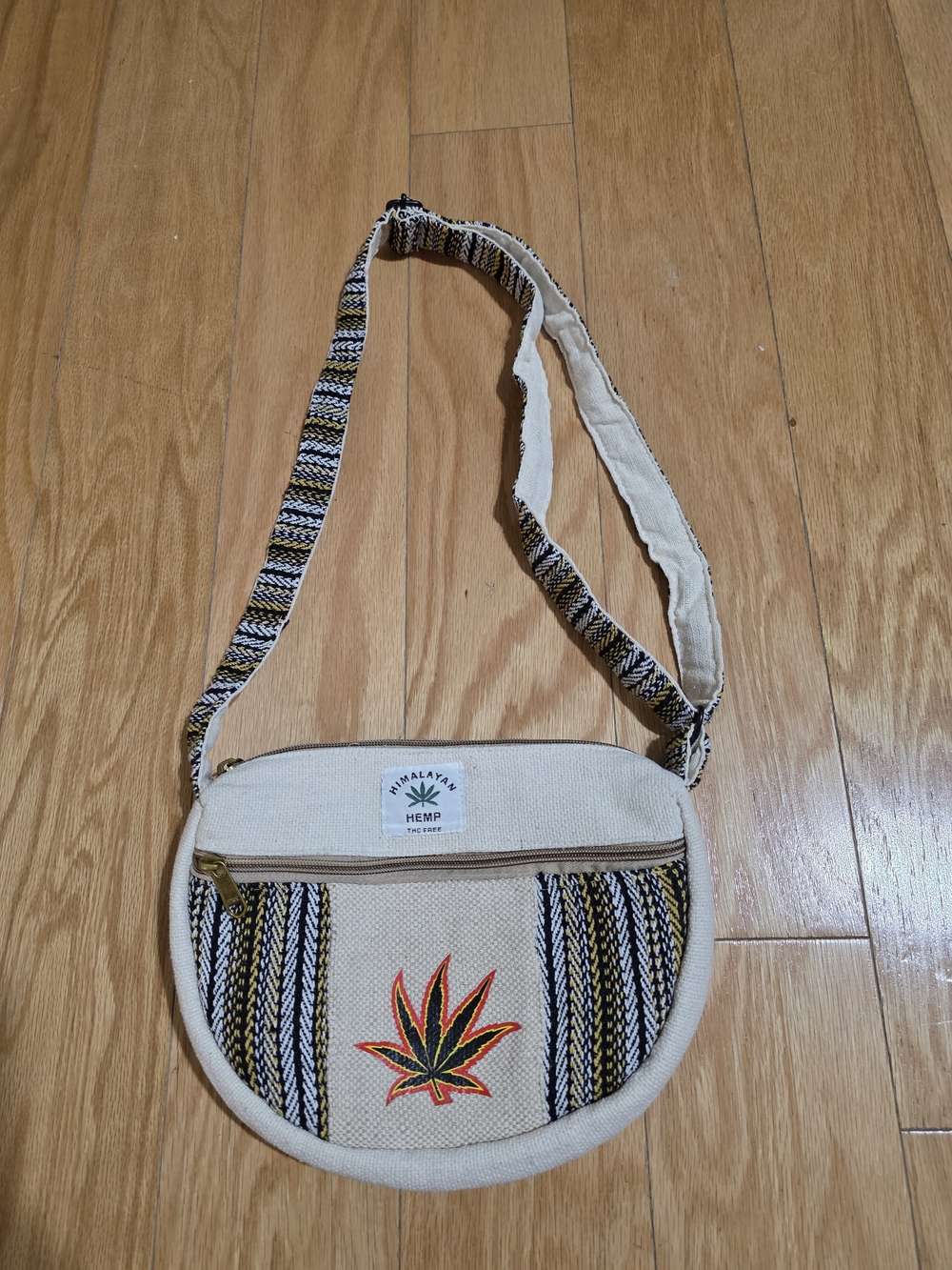 Himalayan Hemp THC Free Crossbody Shoulder Bag 2 Pocket Made in Nepal